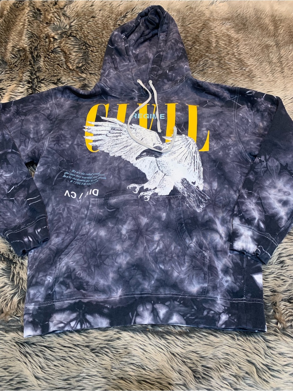 Civil Regime "Floating Ashes" Tie-Dye Eagle Hoodie Size S